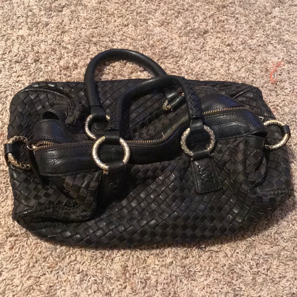 Large Black Braided Purse